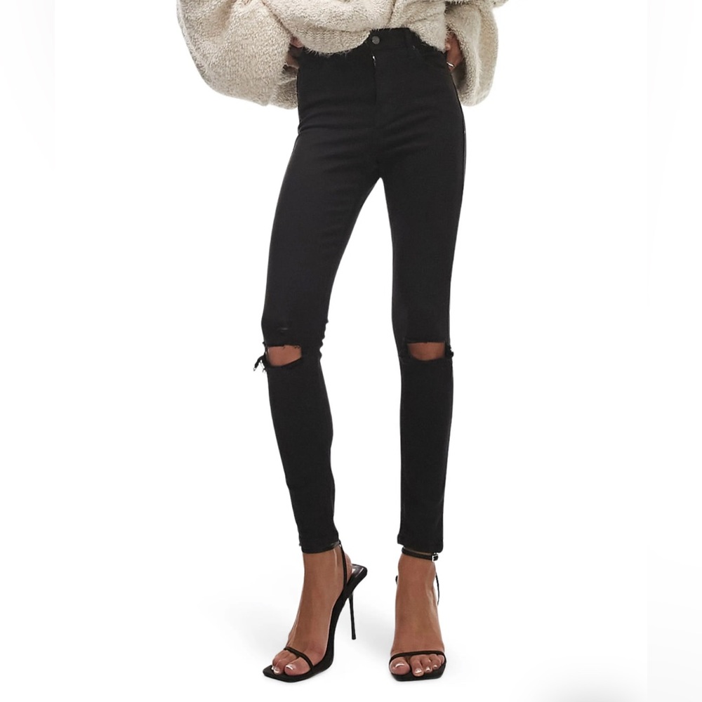 Topshop Black Jamie High Waisted Skinny Petite Jeans Size 4/26 NWT
